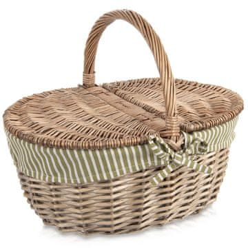 Northix Pletena košara za piknik, zaprta, 42x32x35 cm