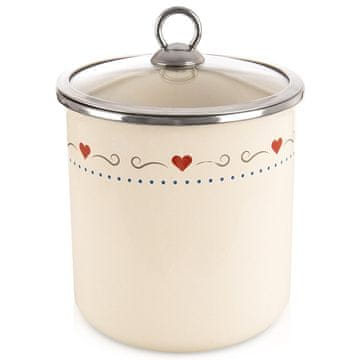 Northix Emajlirana posoda za hrano s steklenim pokrovom TONCA 1,4 l