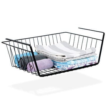 Northix Podpolična viseča košara kovinska črna 40,5x26,5x14,5 cm