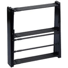 Northix Črno kovinsko navpično raztegljivo stojalo za perilo 43-75x37,5x139 cm