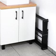 Northix Črno kovinsko navpično raztegljivo stojalo za perilo 43-75x37,5x139 cm