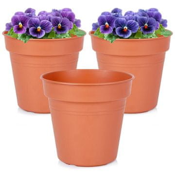Northix Okrogel plastični vrtni lonec 15 cm 3 kos.