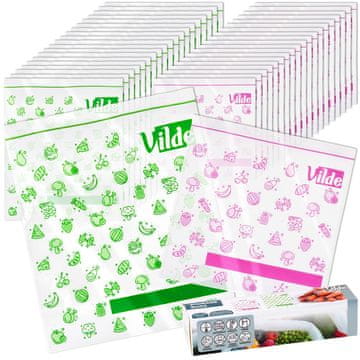 Northix Vrečke za živila ziplock 20,5x21 cm / 24x29 cm, 40 kos.