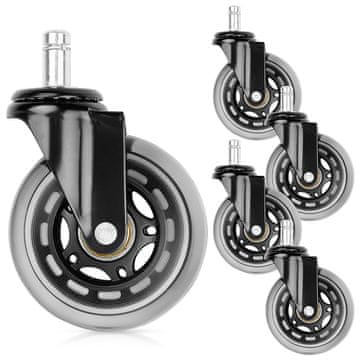 Northix Gumirana kolesa za stol 7,5 cm / 11 mm 5 kos.