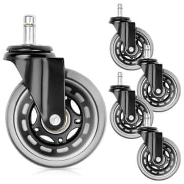 Northix Gumirana kolesa za fotelj IKEA 7,5 cm / 10 mm 5 kos.