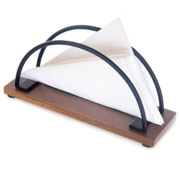 Northix Leseno kovinsko držalo za prtičke črne barve RADKA 16x5x8 cm
