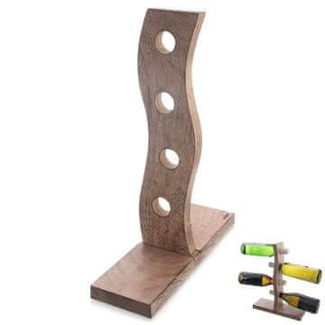 Northix Lesen stojalo za vino za 4 steklenice MANGO 30,5x39,5 cm