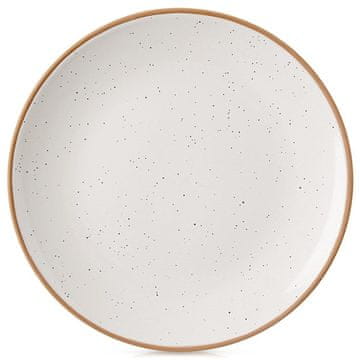 Northix Bež keramični plitki jedilni krožnik 27 cm