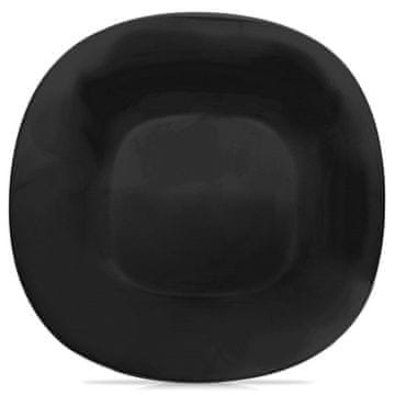 Northix Jedilni krožnik plitek steklen črn LUNA 26,5 cm