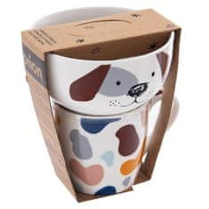 Northix Otroška skodelica s skledo, pes iz porcelana, 2 kom.