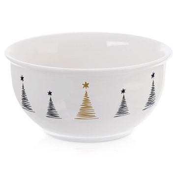 Northix Božična porcelanasta skleda CHRISTMAS TREE 13,5 cm, 560 ml