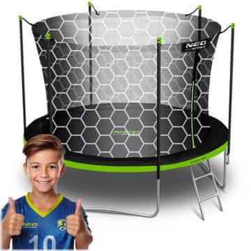 Northix 6ft/183cm vrtni trampolin z notranjo mrežo in lestvijo Neo-Sport
