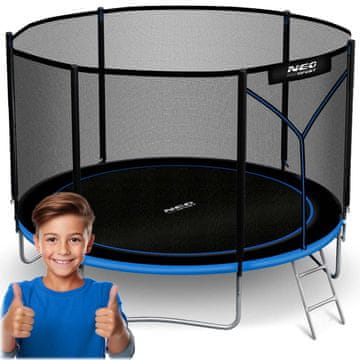 Northix Vrtni trampolin 10ft/312cm z zunanjo mrežo in lestvijo Neo-Sport