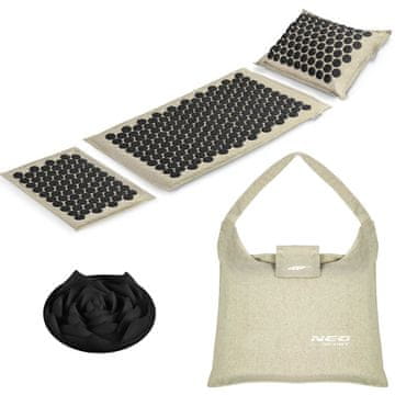 Northix Neo-Sport NS-902 akupresurna podloga s konicami, sivo-črna