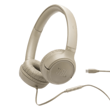 JBL Tune 530C naglavne slušalke, žične, USB-C, bež (JBLT530CBEG)