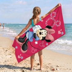 Disney DISNEY Miška Minnie Roza, HITRO SUŠEČA plažna brisača, kopalna brisača, 100% BOMBAŽ 70x140 cm OEKO-TEX