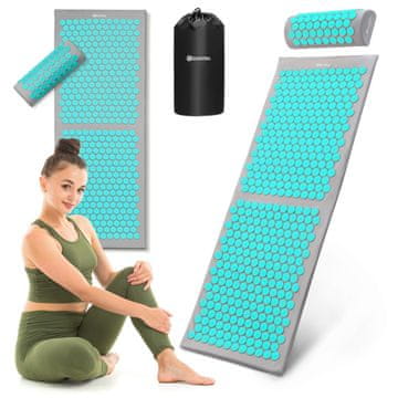 HyperMotion Akupresurna podloga XL 130 cm z blazino in prevleko - set 3 v 1, 17 388 masažnih točk, 100 % bombaž, ABS konice, za sprostitev