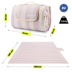 HyperMotion Piknikarska plažna odeja XXL z izolacijo 200 x 200 cm - vodoodporno dno, zgornja plast iz polarja, debelina 4 mm, za 4 do 6 oseb