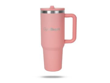 GymBeam Termo lonček Pink z ročajem in slamico, 1,2 l