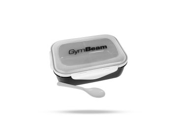 GymBeam Posoda za hrano Fit Prep Black 1 L z razdelilniki