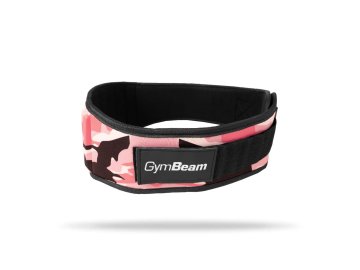 GymBeam Ženski fitnes pas Pink Camo z anatomskim krojem