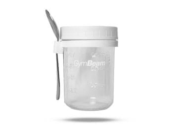 GymBeam Posoda za zajtrk White 350 ml z žlico