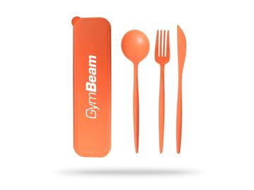GymBeam Komplet jedilnega pribora 2GO Orange v etuiju