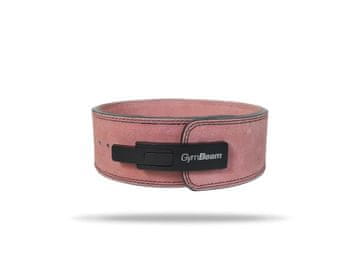 GymBeam Pas za dvigovanje uteži LEVER Pink iz 100% usnja