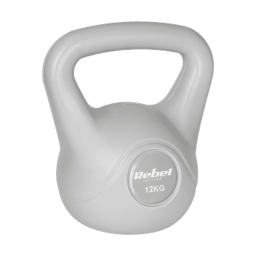Rebel Utežna žoga za kettlebell 12 kg, siva, za vadbo ABS