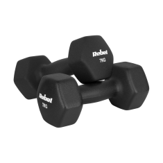 Rebel Litoželezne neoprenske uteži HEX 2x7kg za vadbo fitnesa