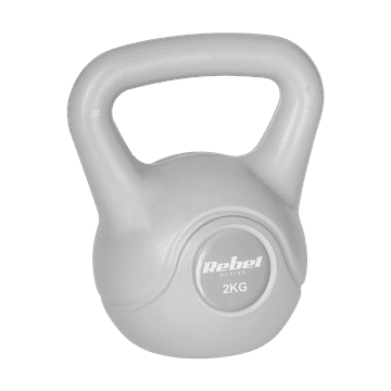 Rebel Utežna žoga za kettlebell 2 kg, siva, za vadbo ABS