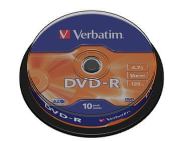 Verbatim Verbatim DVD-R medij 16x 4.7GB, komplet 10 kosov