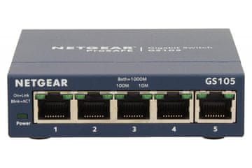Netgear NETGEAR GS105 omrežni stikalo, 5x Gigabit Ethernet, modro
