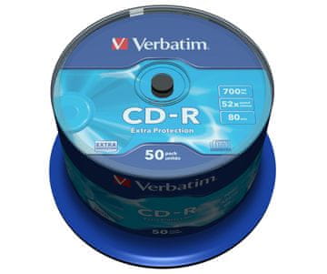 Verbatim Verbatim CD-R 52x 700MB 50 kosov, Extra Protection