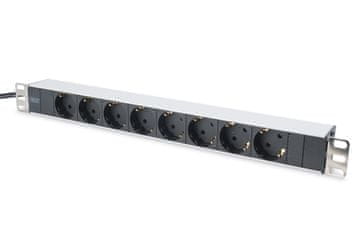 Digitus Digitus DN-95401 PDU napajalna letev 19" RACK 8xSchuko, 2m, 16A, aluminij