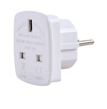 Gembird Gembird A-AC-UKEU-001 adapter iz UK vtičnice v Schuko vtičnico, bel