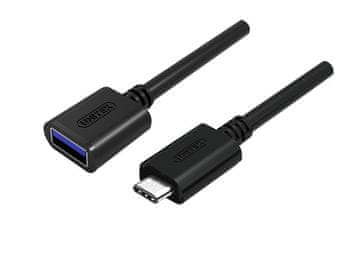 Unitek UNITEK Y-C476BK USB-C (M) na USB-A (F) 0.2m kabel, črn