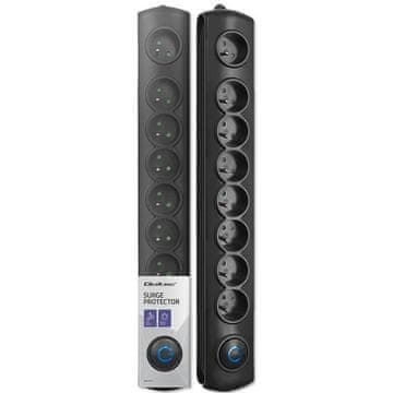 Qoltec Qoltec 50113 razdelilna letev z zaščito pred prenapetostjo, 8 vtičnic, 1,8m