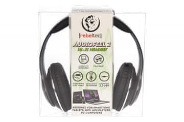 REBELTEC Rebeltec AUDIOFEEL2 stereo slušalke z mikrofonom, črna