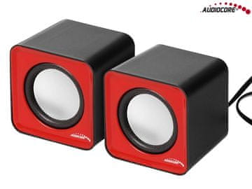 AUDIOCORE Audiocore AC870 R računalniški zvočniki 6W RMS, USB, rdeče/črni