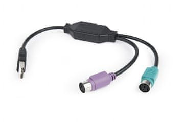 Gembird Gembird A4-PS2M adapter 2xPS/2 na USB, črn