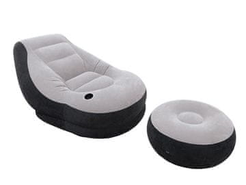 0.00023 Žametni fotelj z oporo za noge 130 x 99 x 76 cm INTEX 68564