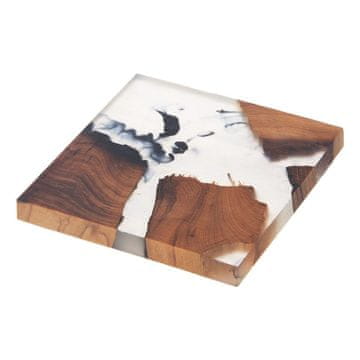 0.00023 Kvadratni pogrinjek 8x8 cm iz akacijevega lesa in smole
