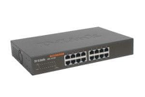D-Link D-Link DGS-1016D/E 16-portni Gigabitni mrežni preklopnik, črn/siv