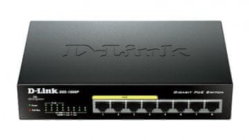 D-Link D-Link DGS-108 omrežni stikalo 8-portni Gigabit PoE, črn