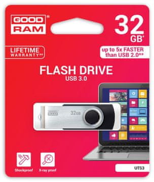 GoodRam Goodram UTS3 USB ključek 32GB, USB 3.2 Gen 1, črn, vrtljiv