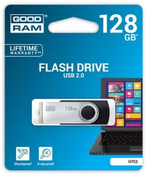 GoodRam Goodram TWISTER 128GB USB ključek, črn/siv