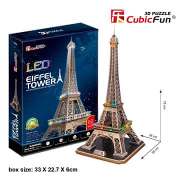 CubicFun Cubic Fun 3D sestavljanka Eifflov stolp z LED osvetlitvijo