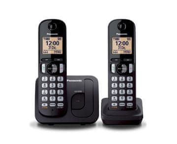 Panasonic Panasonic KX-TGC212 DECT brezžični telefon, črn + dodatna slušalka