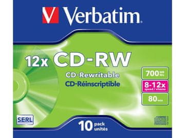 Verbatim Verbatim CD-RW 12x 700MB Komplet 10 kosov